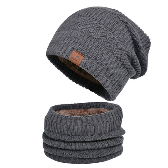 Strickmütze und Schal Set, gefüttert, Winter