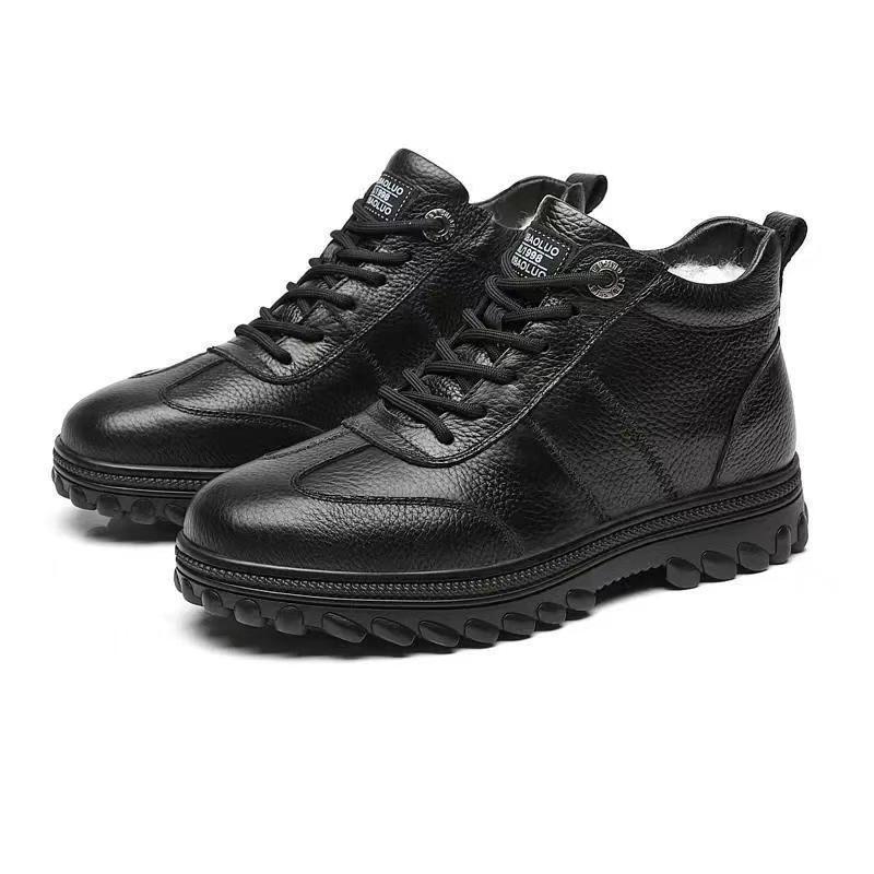 Gefütterte Herren-Winterstiefel, rutschfest, PU