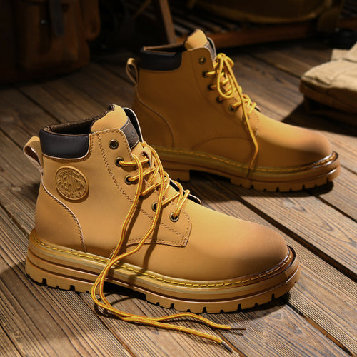 Herren-Arbeitsstiefel, wasserabweisend, mit Plateausohle