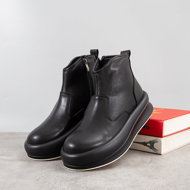 Herren Chelsea-Stiefel aus Rindsleder mit Plateau-Sohle