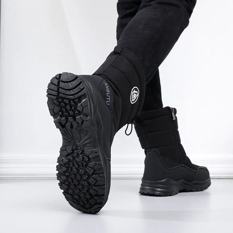 Gefütterte Unisex-Winterstiefel, rutschfest, mittelhoher Schaft