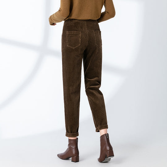 Damen-Cordhose, lockerer Schnitt, 7/8-Länge