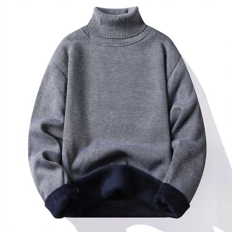 Herren-Strickpullover mit hohem Kragen, körperbetont