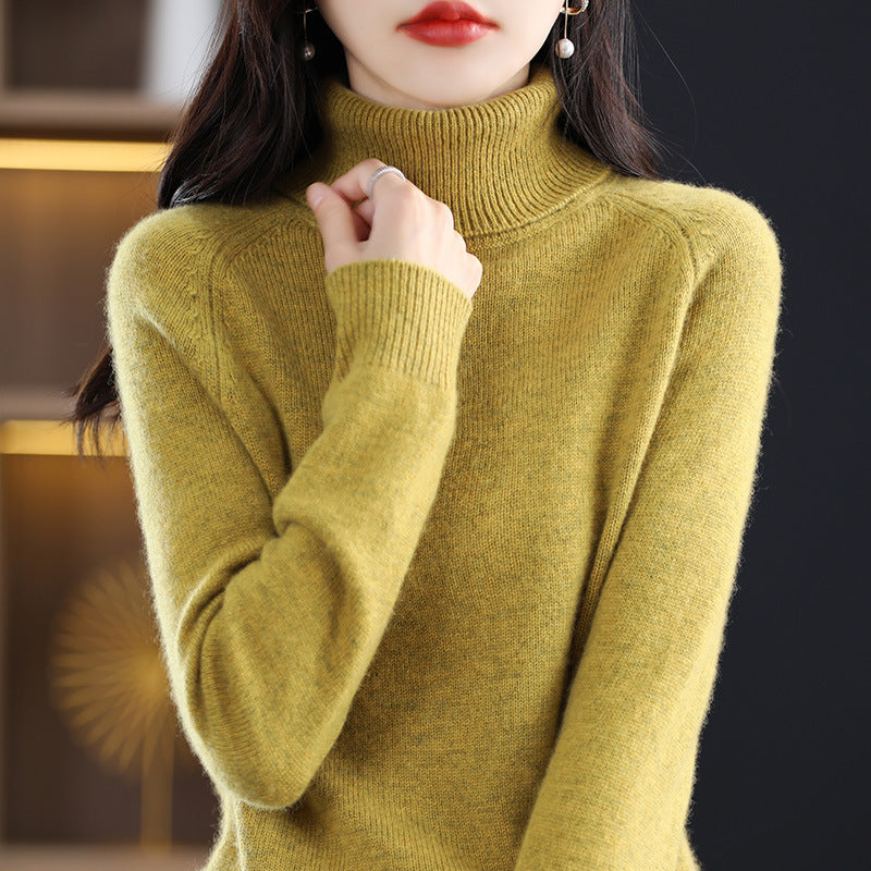 Damen-Strickpullover mit Stehkragen, locker und langärmlig