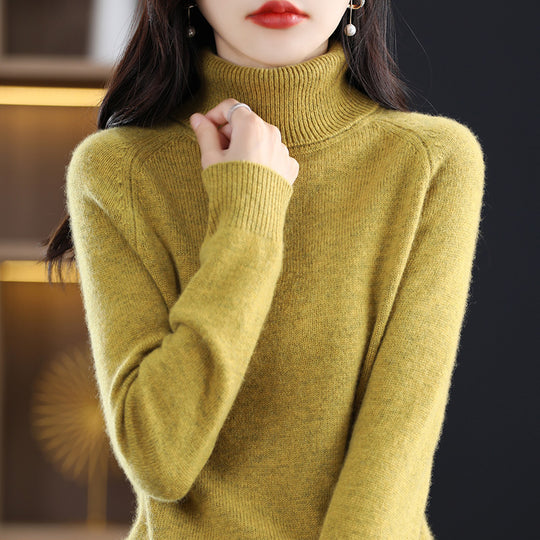 Damen-Strickpullover mit Stehkragen, locker und langärmlig
