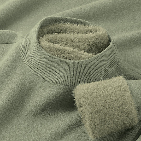 Herren-Pullover mit Stehkragen aus Modal-Wollmischung