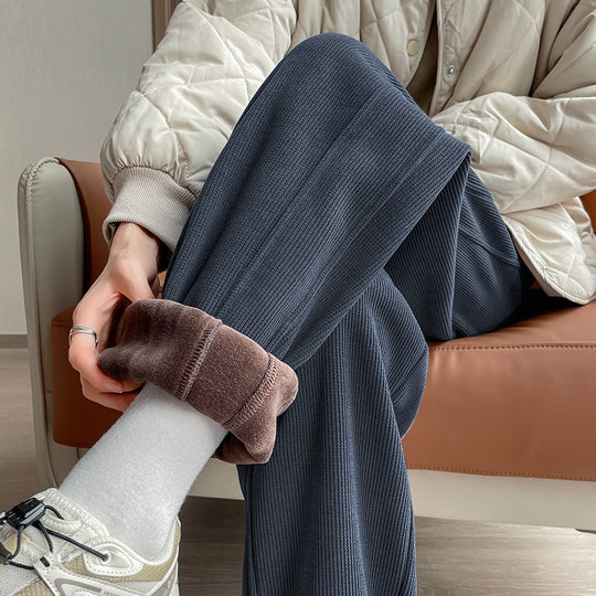 Damen-Cordhose, gefüttert, lässiger Schnitt