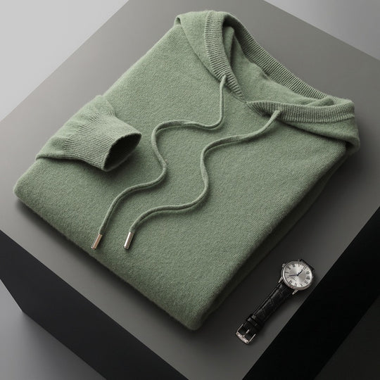 Herren-Kapuzenpullover aus Kaschmir-Wolle-Mix