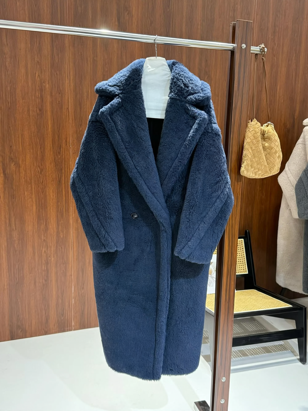 Damen-Teddy-Mantel, mittellang, lockere Passform