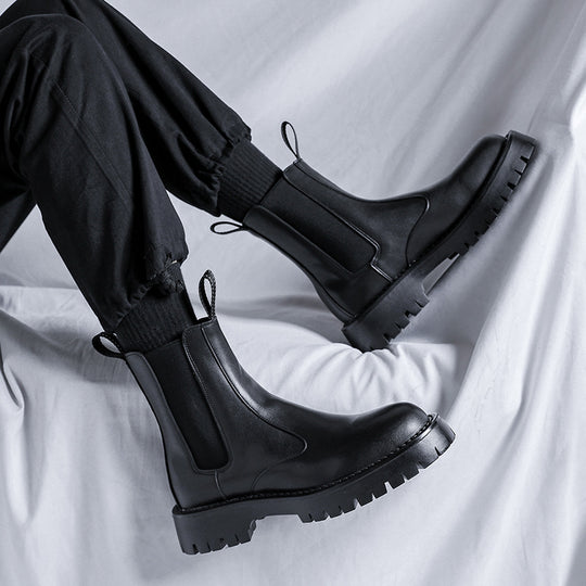 Herren-Chelsea-Stiefel, knöchelhoch, mit Absatz