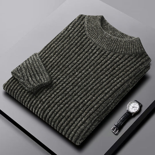 Herren-Chenille-Pullover mit hohem Kragen