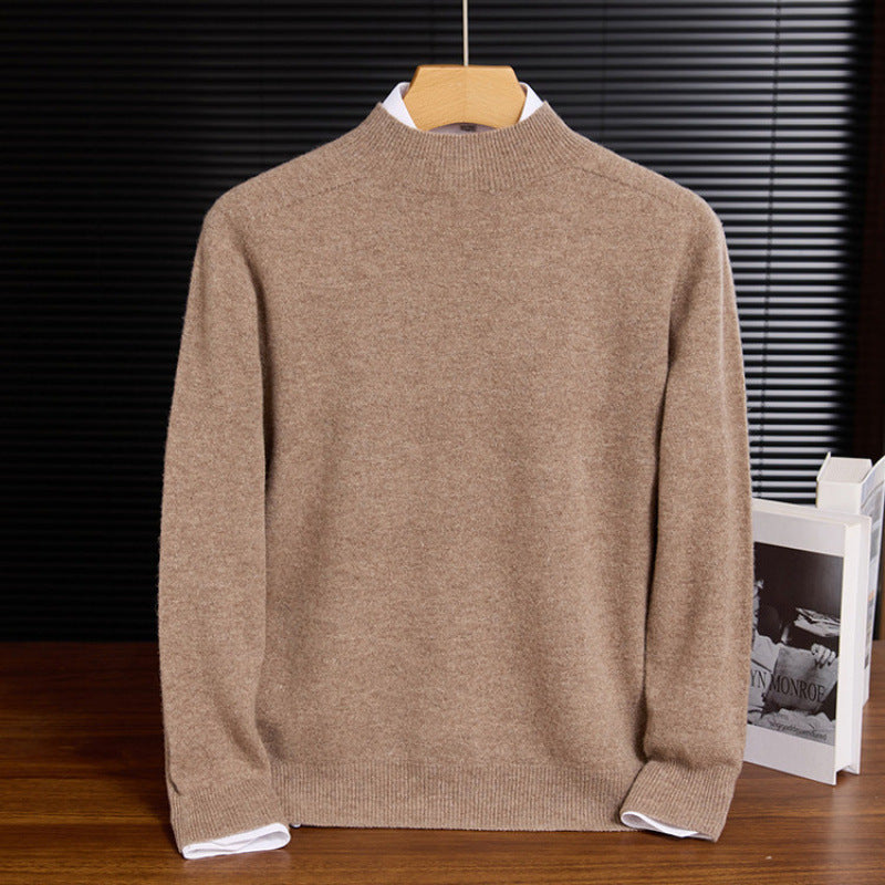 Herren-Strickpullover aus Wolle, Stehkragen