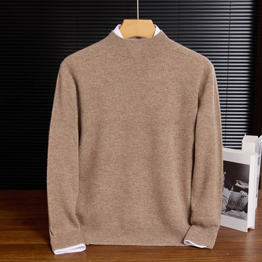Herren-Strickpullover aus Wolle, Stehkragen