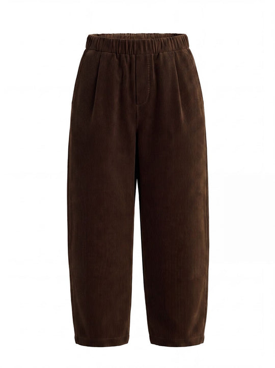 Damen-Cordhose mit elastischem Bund, konischer Schnitt