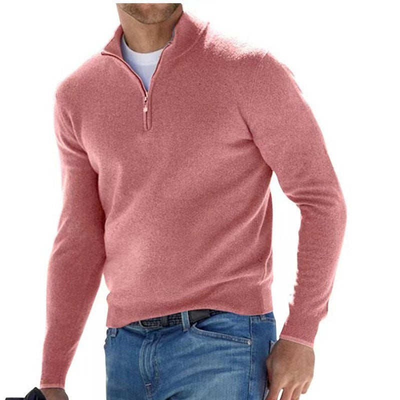 Herren-Langarm-Kaschmirpullover, schlichtes Design