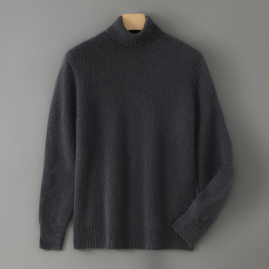 Herren-Pullover aus 100% Wolle mit Stehkragen