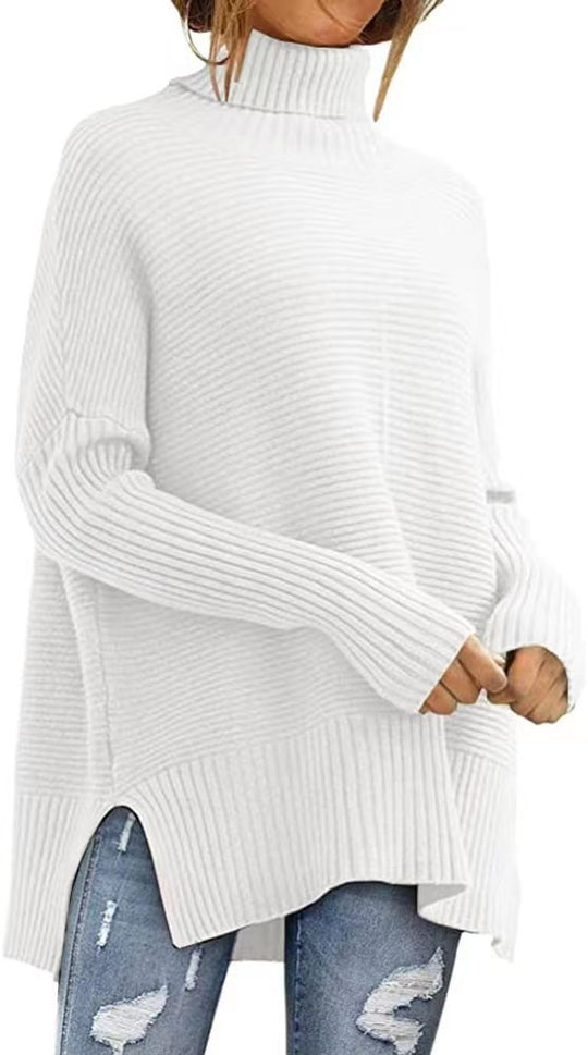Damen Strickpullover, Rollkragen, weiter Schnitt