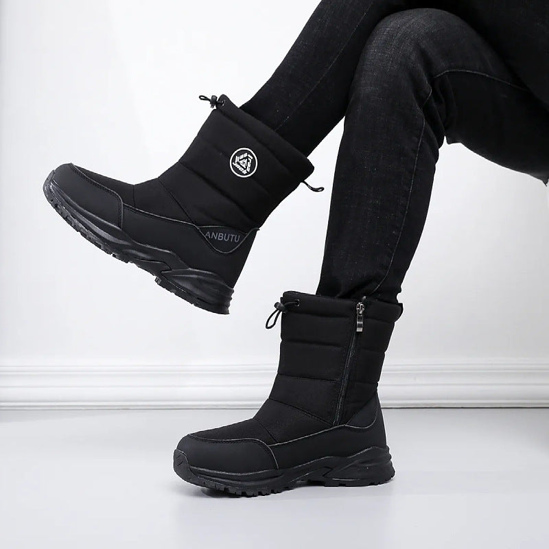 Gefütterte Unisex-Winterstiefel, rutschfest, mittelhoher Schaft