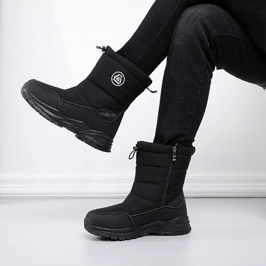Gefütterte Unisex-Winterstiefel, rutschfest, mittelhoher Schaft