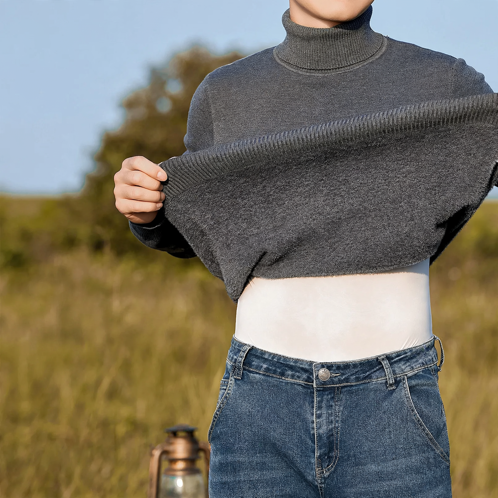 Hochwertiger Herren-Rollkragenpullover aus Modal-Wollmischung