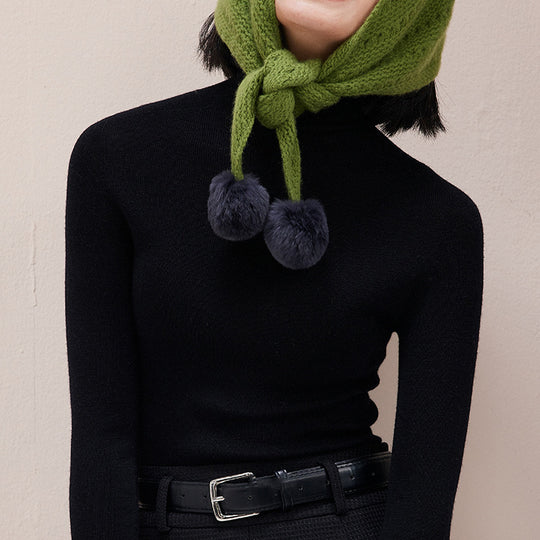 Damen-Wollpullover mit Stehkragen, 100% Wolle