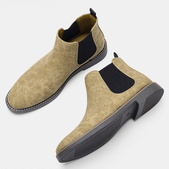 Herren Chelsea-Stiefel, PU-Leder, rutschfest, niedriger Absatz