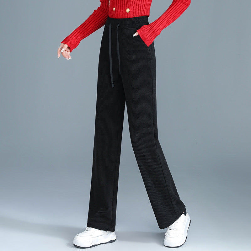 Gefütterte Cord-Hose mit hoher Taille