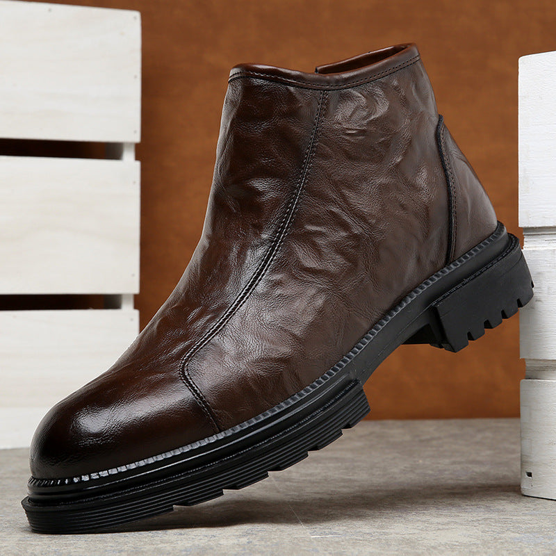Robuste Herren-Lederstiefel im Vintage-Stil