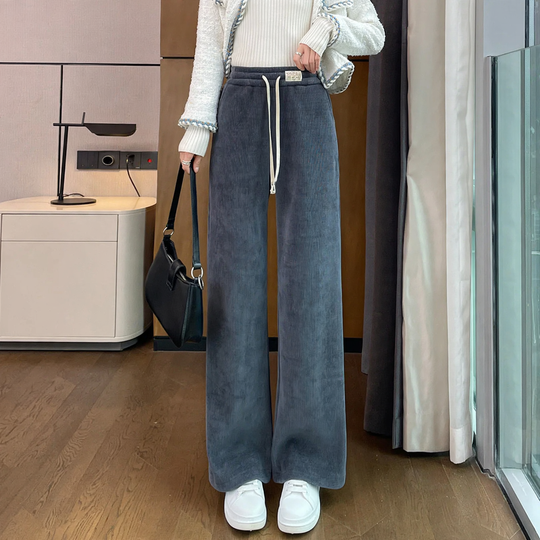 Schmale Chenille-Kordhose für Damen