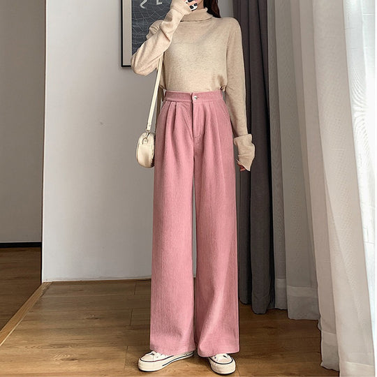 Kord-Hose im Anzug-Stil, weit geschnitten