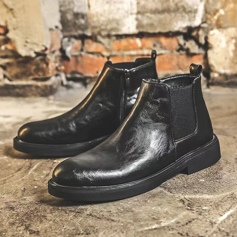 Moderne Herren-Chelsea-Boots mit seitlichem Reißverschluss