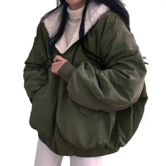 Wende-Steppjacke mit Lammfleece-Futter