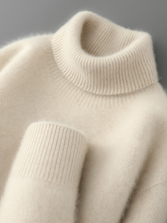 Herren-Pullover aus 100% Wolle mit Stehkragen