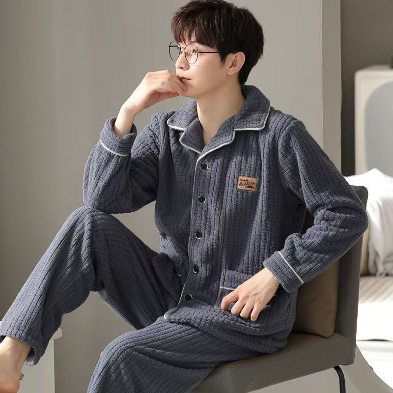 Warmer Herren-Pyjama aus Flanell für den Winter