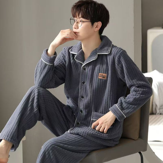 Warmer Herren-Pyjama aus Flanell für den Winter