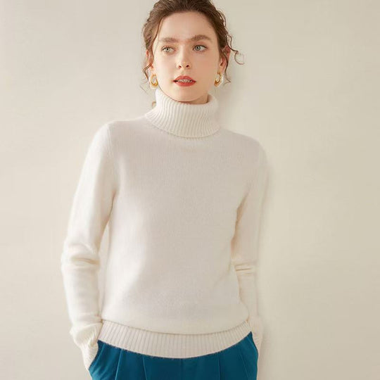 Damen Kaschmir-Pullover mit Rollkragen