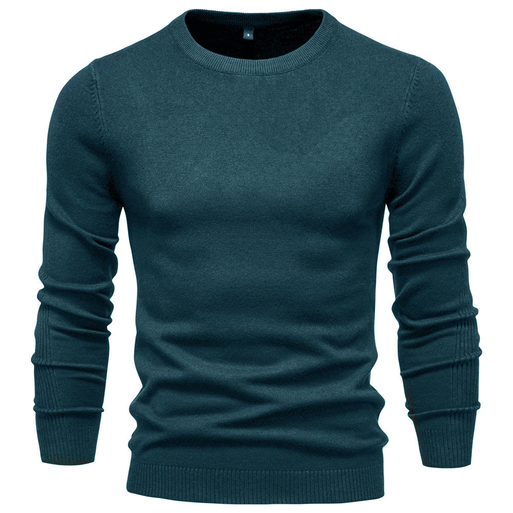 Herren-Rollkragenpullover, einfarbig, lässig
