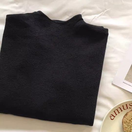 Damen-Strickpullover mit Stehkragen, gerippt