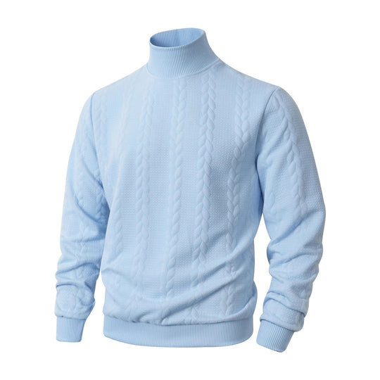 Herren-Strickpullover, Rollkragen, atmungsaktiv, sportlich