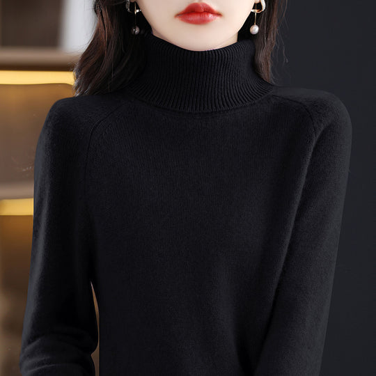 Damen-Strickpullover mit Stehkragen, locker und langärmlig