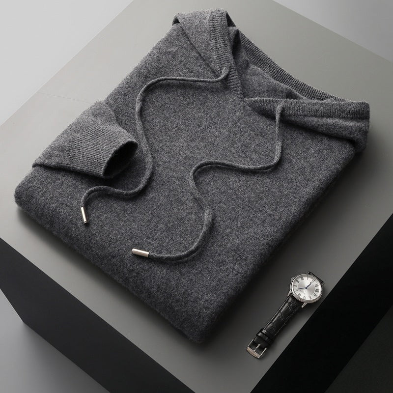 Herren-Kapuzenpullover aus Kaschmir-Wolle-Mix