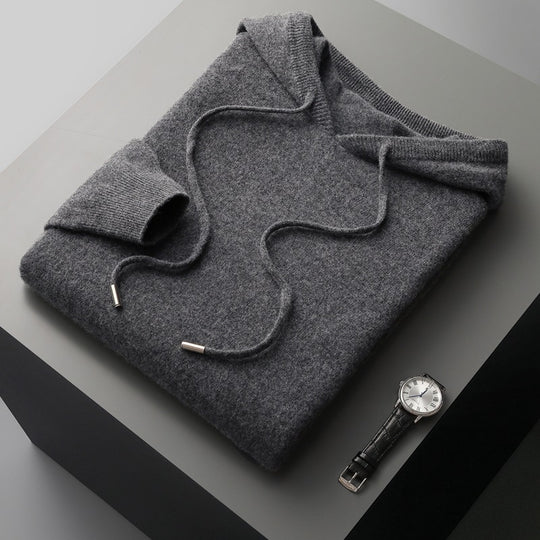 Herren-Kapuzenpullover aus Kaschmir-Wolle-Mix