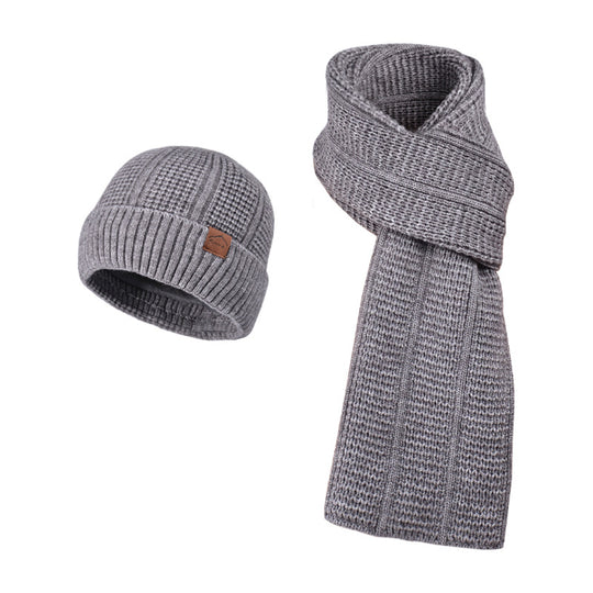 Strickmützen- und Schal-Set für Herren, wärmend