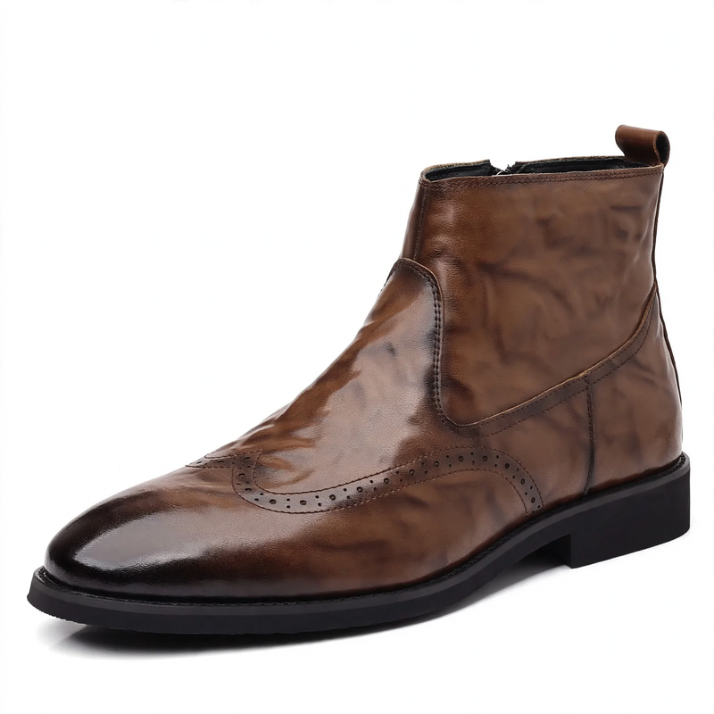 Klassische Chelsea-Stiefel mit Brogue-Details