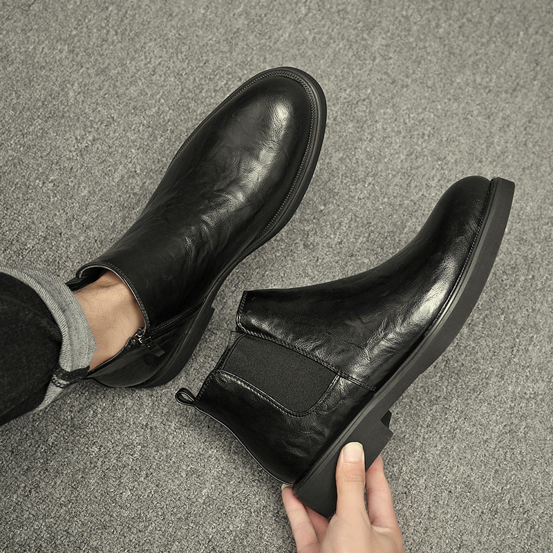 Moderne Herren-Chelsea-Boots mit seitlichem Reißverschluss