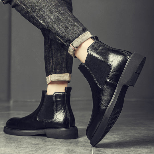 Herren-Chelsea-Stiefel aus weichem Leder, rutschfest