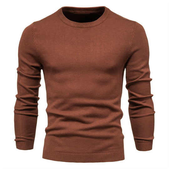 Herren-Rollkragenpullover, einfarbig, lässig