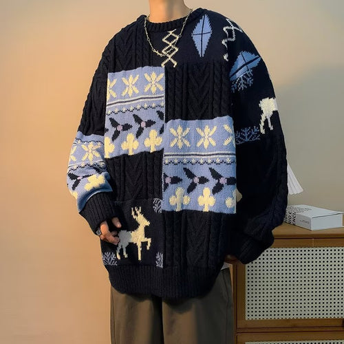 Dicker Strickpullover im Retro-Stil