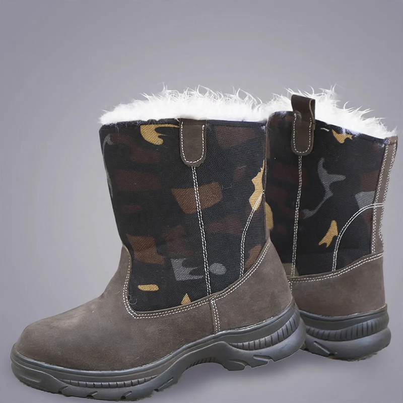 Warme Herren-Winterstiefel mit Lammfellfutter
