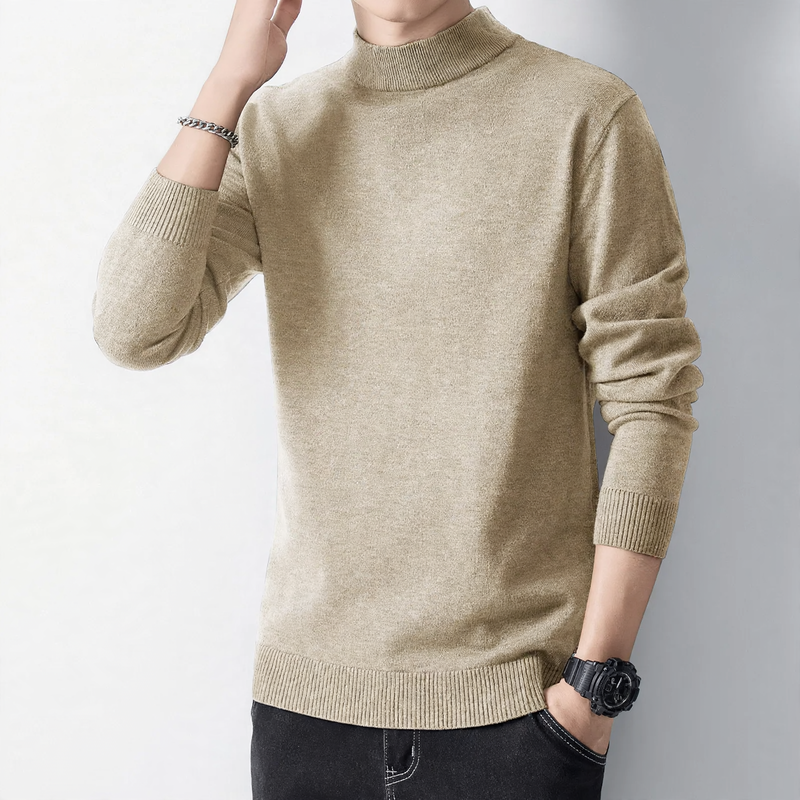 Herren-Pullover mit Rollkragen, gefüttert